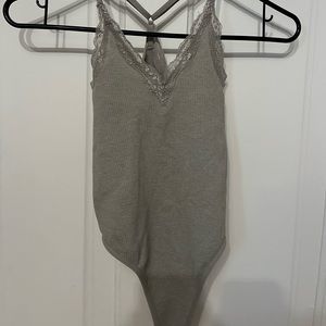 forever 21 pink and grey body suit